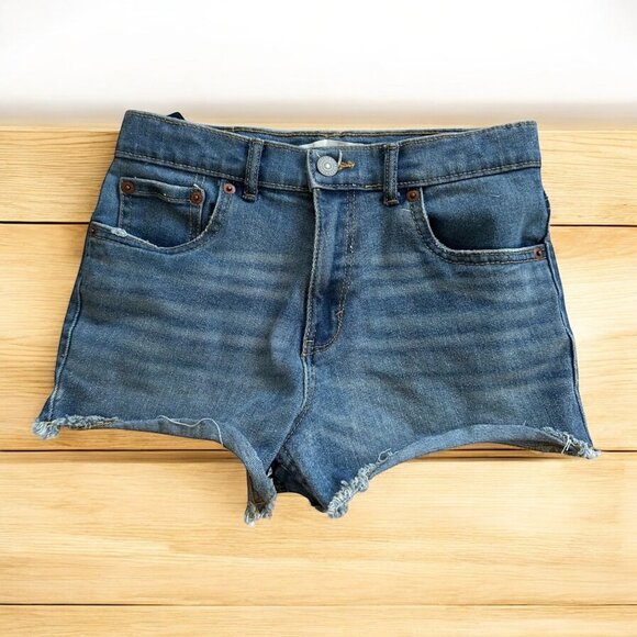 LEVIS Girls Mini Mom Denim Shorts Size 14 - Picture 1 of 7